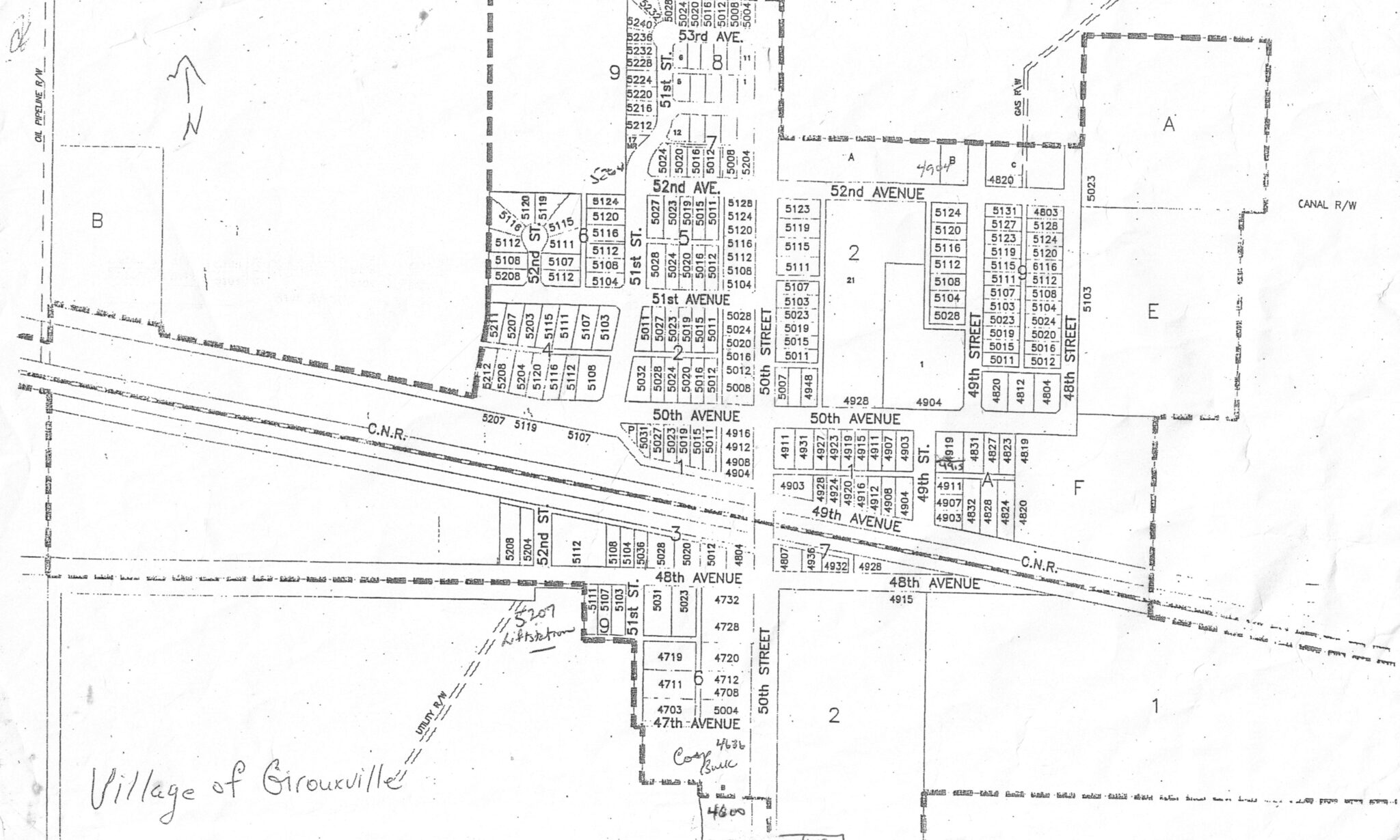 Village of Girouxville Map Village of Girouxville